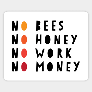 No Bees No Honey No Work No Money Magnet